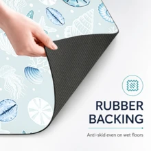 1pc Starfish Pattern Diatom Mud Kitchen Mat, Absorbent Kitchen Floor Mat, Kitchen Rug, Long Runner Mat, Sink Front Mat, Suitable For Kitchen, Bathroom, Entryway, Hallway, Laundry Room And Home Decor - Multicolor - View 9