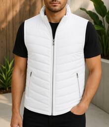 HPC POLO Men's Casual Vest, Lightweight, Comfortable - 白色 - 查看 4