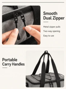 1pc Foldable Insulated Lunch Bag, Tote Bag, Large Capacity, Suitable For Office Workers, Students, Insulated Bento Box Bag, Waterproof, Thermal/Cooling, Can Hold One Full Meal, High Quality, Suitable For Home, Morning, Outings, Travel, Picnic - A - View 6