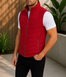 HPC POLO Men's Casual Vest, Lightweight, Comfortable - 紅色 - 查看 4