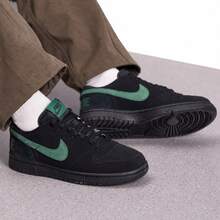 Nike BIG  LOW Retro Sports Casual Shoes - Black/Green - View 1
