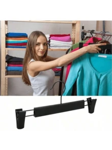 20pcs Stainless Steel Pants Hangers With Adjustable Clips, Seamless And Convenient, Metal Clothes Rack, Plastic Coated Pants Hanger, Heavy Duty Non-Slip Hooks, Suitable For Bathroom, Bedroom, Can Hang Skirts And Clothes, Pants Clips - Multicolor - View 6