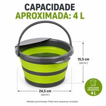 Balde Dobrável Retrátil Multiuso 4 Litros Redondo Com Alça Plástico TPR Cores Sortidas Recipiente Dobrável 4L Com Alça Para Lavanderia Jardim Camping E Porta Malas Casa Usos Utensílio Portátil Redondo 4L Compacto Para Casa Carro Piquenique Organização Limpezas - Visão 7