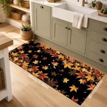 1pc Maple Leaf Pattern Diatomaceous Earth Kitchen Mat, Absorbent Kitchen Floor Mat, Kitchen Rug, Long Runner Mat, Sink Front Mat, Suitable For Kitchen, Bathroom, Entryway, Hallway, Laundry Room And Home Decor - Multicolor - View 13
