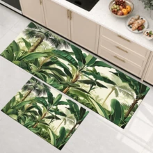 1pc Banana Leaf Pattern Printed Diatomaceous Earth Kitchen Mat, Absorbent Kitchen Floor Mat, Kitchen Rug, Long Runner Mat, Sink Front Mat, Suitable For Kitchen, Bathroom, Entryway, Hallway, Laundry Room And Home Decor - Multicolor - View 3