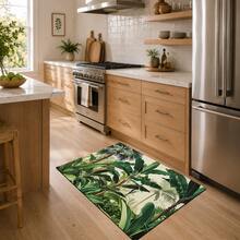 1pc Banana Leaf Pattern Printed Diatomaceous Earth Kitchen Mat, Absorbent Kitchen Floor Mat, Kitchen Rug, Long Runner Mat, Sink Front Mat, Suitable For Kitchen, Bathroom, Entryway, Hallway, Laundry Room And Home Decor - Multicolor - View 2