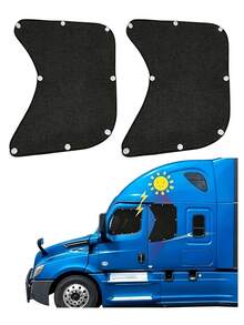 Semi-Truck Side Window Sunshade – Fits Freightliner Cascadia (All Models) – UV Protection & Heat Dissipation – With Suction Cups – Mesh Side Window Sunshade For Long-Haul Drivers - A - View 7