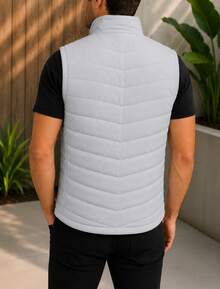 HPC POLO Men's Casual Vest, Lightweight, Comfortable - 淺灰色 - 查看 3