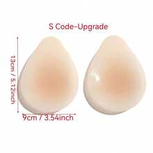 1 Pair Invisible Strapless Adhesive Breast Lift Pads, Water Drop Shape Design, Trimmable Fit, Non-Slip And Reusable, Suitable For Swimwear, Strapless Tops, Vacation, Pool And Daily Wear, Skin-Friendly Breathable And Washable - Thin style - View 13