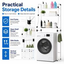 Toilet Bathroom Stainless Steel Toilet Storage Rack Bathroom Washing Machine Rack Storage Storage Rack - White - View 1