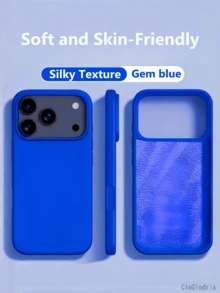 New Luxury Soft & Shock-Resistant Phone Case Suitable For IPhone 17 16 15 Pro 14 Plus 13 12 11 17 Pro Max Air XR XS Max X/XS 7/8 Plus 7/8, Fashionable Design, Skin-Friendly Material - Sapphire Blue - View 2