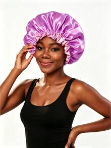 YPGVUO Reversible Ruffle Edge Satin Sleep Bonnet, Soft Elastic Night Hair Cap For Overnight Curly Hair Protection, Delicate Birthday Holiday Gift For Women - Lace Round Hat - View 7