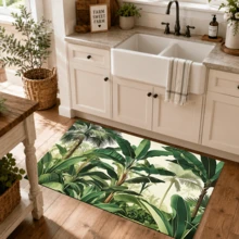 1pc Banana Leaf Pattern Printed Diatomaceous Earth Kitchen Mat, Absorbent Kitchen Floor Mat, Kitchen Rug, Long Runner Mat, Sink Front Mat, Suitable For Kitchen, Bathroom, Entryway, Hallway, Laundry Room And Home Decor - Multicolor - View 4