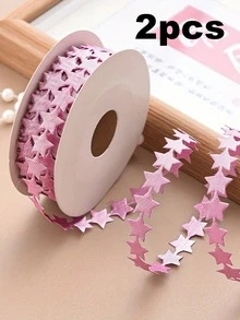 1/2pcs Exquisite Ribbon, Valentine's Day Gift Decoration, Star Ribbon - 10m DIY Gift Floral Packaging Accessories, DIY Gift Floral Packaging And Decoration, Hair Accessory Gift Packaging, Suitable For Handmade Crafts, Gift Wrapping And Valentine's Day Decoration - Multicolor - View 16