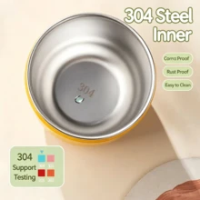 500ML 304不鏽鋼頂級極簡時尚款早餐鍋/便當盒，適用於學校/工作/露營/徒步 - 彩色 - 查看 2