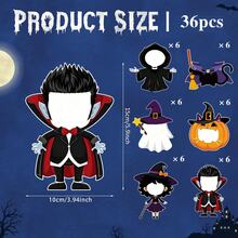 36 Buah Stiker Karakter Halloween, dan Penyihir, Sempurna untuk Kerajinan DIY Papan Buletin atau Dekorasi Pesta Ulang Tahun - Monster Kecil - View 7