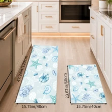 1pc Starfish Pattern Diatom Mud Kitchen Mat, Absorbent Kitchen Floor Mat, Kitchen Rug, Long Runner Mat, Sink Front Mat, Suitable For Kitchen, Bathroom, Entryway, Hallway, Laundry Room And Home Decor - Multicolor - View 15