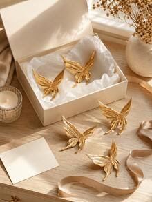 5pcs Gold Butterfly Wall Decor Set, 3D Butterfly Wall Hanging Ornaments, Elegant Modern Wall Art For Living Room, Bedroom, Entryway, Hallway, Office, Boutique, DIY Home Decoration, Housewarming Birthday Gift - Multicolor - View 11
