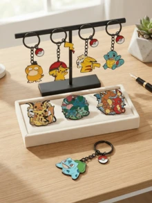 Gantungan Kunci Enamel Logam Pokémon & Bros Enamel Pikachu Psyduck Bulbasaur Jigglypuff Bola Pokémon Kartun Bros Gantungan Kunci Dekorasi Ransel Hadiah Penggemar Anime - MultiWarna - View 5