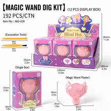 1pc Magic Wand Gemstone Excavation Kit, DIY Treasure Hunt Digging Toy With Pink Plaster, Chisel & Cleaning Brush, Archaeology Discovery Activity Gift For Girls - Multicolor - View 8