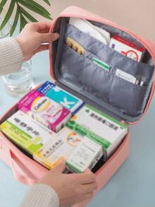 1PC Multi Functional Fabric Small Medicine Bag, Portable And Portable Medical Emergency Kit, Outdoor Travel Medicine Bag, Dormitory Emergency Medicine Storage Bag (Multi-Color Optional) - Large - View 5
