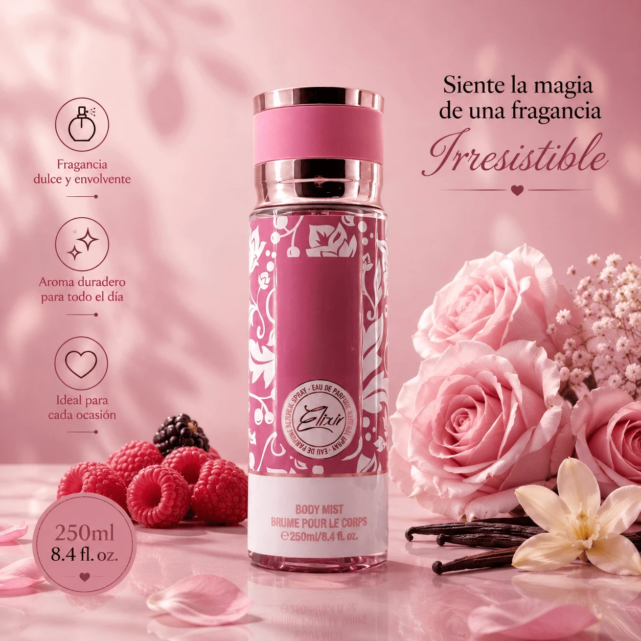 Perfume Árabe 250ML para Mujer en Spray, Fragancia Floral y Dulce de Larga Duración, Aroma Elegante y Sofisticado para Uso Diario - Dulce - Ver 1