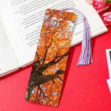 1pc PET Printed Bookmark, Exquisite And Beautiful Pattern, Durable And Elegant, Unique Design Suitable For Daily Use Or Collection. The Best Gift For Back To School Season, Whether For Personal Use Or As A Gift For Family And Friends, It's A Unique And Practical Gift Choice To Add Atmosphere And Fun To Reading Time (Random Color Tassel) - 1 Piece - View 2