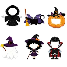 36 Buah Stiker Karakter Halloween, dan Penyihir, Sempurna untuk Kerajinan DIY Papan Buletin atau Dekorasi Pesta Ulang Tahun - Monster Kecil - View 1