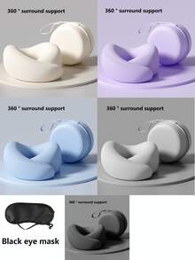 U-Shaped Travel Neck Pillow, Travel Pillow, 360° Surround Design,Comfortable Sleep, Portable Travel Support Cushion For Airplane Car Office Rest, Vacation Trips, Business Travel, Back To School Essentials And Daily Commuting - Multicolor - View 9