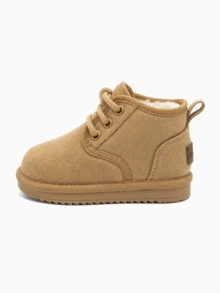 Balabala Children's Lace-Up Snow Boots, Toddler Fleece Lining, Non-Slip Warm Short Ankle Boots, Winter Shoes - Camel - View 2