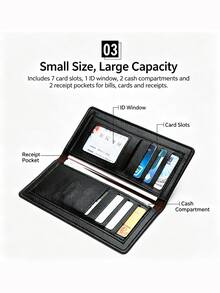 Dompet Tangan Pria Gaya Vintage untuk Bisnis, Dompet Koin dan Kartu, Dompet Genggam - MultiWarna - View 5