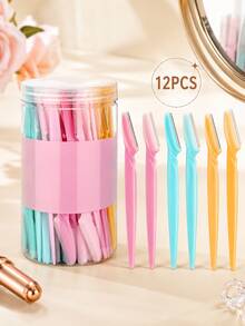 51/41/31/21/12/1pc Colorful Eyebrow Razors For Women, Precise Eyebrow Trimming Knife With Protective Cap, Facial Hair Removal Shaver, Women's Razor, Facial Hair Remover, Makeup Grooming Tool, Portable Travel Beauty Accessory, Pink Blue Yellow Eyebrow Trimming Tool - Upgraded Version - View 7