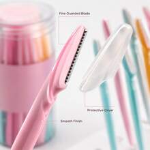 51/41/31/21/12/1pc Colorful Eyebrow Razors For Women, Precise Eyebrow Trimming Knife With Protective Cap, Facial Hair Removal Shaver, Women's Razor, Facial Hair Remover, Makeup Grooming Tool, Portable Travel Beauty Accessory, Pink Blue Yellow Eyebrow Trimming Tool - Upgraded Version - View 4