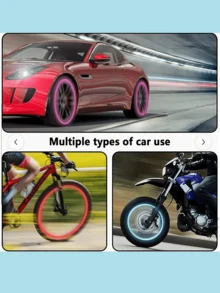 12/8 Pcs Fluorescent Tire Valve Caps - Flash Tire Hats, Automotive Tire Decorations, Light Up Your Car With These Unique Car Gifts, A Must-Have For A New Car, A Gift For A New Car,The Car Tire Valve Cap And Motorcycle Valve Core Emit Light. - Multicolor - View 5
