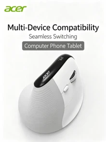 Acer Mouse Vertikal Bluetooth Nirkabel Ergonomis, Mouse Genggaman Vertikal Tiga Mode, Mouse Pelindung Tangan, Anti-Cedera Tangan Akibat Mouse, Penggunaan Kantor yang Tenang - View 5