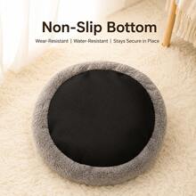 Comfortable Plush Round Cat Bed, Soft Donut Pet Bed, Suitable For Indoor Cats And Small Dogs, Warm Fluffy With High Edges Sleeping Bed - Multicolor - View 7