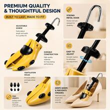 1pc Professional Shoe Last Boot Sneaker Stretcher, Men's Women's High Heel Shoe Sneaker Shoe Support, Adjustable Length And Width - Yellow - View 2