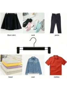 20pcs Stainless Steel Pants Hangers With Adjustable Clips, Seamless And Convenient, Metal Clothes Rack, Plastic Coated Pants Hanger, Heavy Duty Non-Slip Hooks, Suitable For Bathroom, Bedroom, Can Hang Skirts And Clothes, Pants Clips - Multicolor - View 11