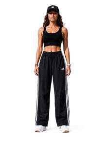 Adidas New Summer W 3S WV PT Women's Casual Loose Wide-Leg Breathable Sports Pants - Black and White - View 3
