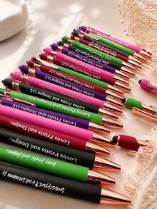 Mixed Color Quotes Series Retractable Ballpoint Pens Large Capacity Set (50/80/100pcs) – Back To School Clickable Writing Pens, Creative Gift And Office Signing Pens, Suitable For Teachers And Students - Bamboo Pen - View 4