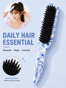 1pc Smooth Back Comb Set, Suitable For Creating Smooth Ponytail Bun, Smoothing Frizz, Controlling Hairline, Backcombing And Volumizing Styling. Wide-Tooth Comb Head Convenient For Sectioning And Parting. Suitable For Hair Salons, Beauty Parlors, Travel And Beauty Care - Multicolored. - View 7