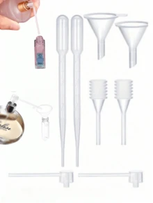 4/8/10pcs Perfume Refill Tool Set, Perfume Transfer Kit With Plastic Refill Pump, Funnel, Soft Dropper, Small Tool Kit, Small Refillable Perfume Bottles - Distributor - View 2
