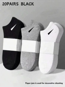 15 Pairs Unisex Socks, Sports Socks, White/Black/Gray Short Socks, Invisible Socks, Solid Color Minimalist Fashion, Suitable For Casual Daily Wear - Multicolor - View 23