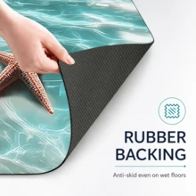 1pc, Starfish Pattern Printed Diatomaceous Earth Kitchen Mat, Absorbent Kitchen Floor Mat, Kitchen Rug, Long Runner Mat, Sink Front Mat, Suitable For Kitchen, Bathroom, Entryway, Hallway, Laundry Room And Home Decor - Multicolor - View 10