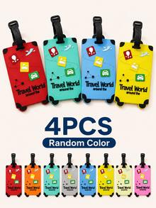 3D Silicone Luggage Tag Card, Waterproof Travel Identification Bag Tag For Backpackers, Suitable For Airport Checked Luggage, Boarding, Vacation, Cruise, Identity Information Card, Can Hold Address Information Slip, Airplane Travel Accessory - Multicolor - View 33