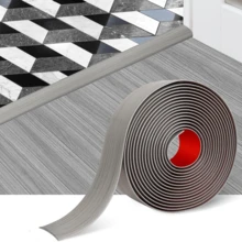 1pc 3.3ft/1m Self‑Adhesive Wood Grain PVC Floor Transition Strip, Peel & Stick No‑Tools Threshold Trim For 4mm Floor Gaps, Seam Cover For Carpet, Tile, Laminate & Vinyl, Anti‑Trip Door Balcony Strip, Damage‑Free DIY Decor For Renters - 4 X 100 cm - View 10