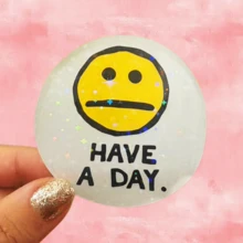 Expressionless: HAVE A DAY, Used To Express "Do Whatever You Want, Don't Bother Me" Indifference, Waterproof Vinyl Sticker - Durable Smooth Surface, Self-Adhesive Bumper Sticker, Suitable For Cars, Windows, Laptops, Trucks, Water Bottles - Multi-Functional Durable Design, Car Sticker - Vinyl - View 1