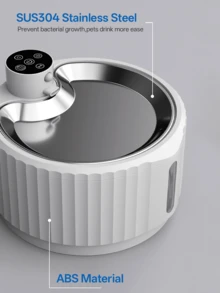 Wireless Automatic Cat Water Dispenser - Smart Sensor Pet Water Bowl - 2.8L/94oz For Cats & Dogs - Rechargeable Battery - White - View 5