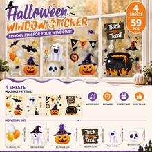 萬聖節 Trick Or Treat 靜電窗貼 防水耐用，滑動門窗裝飾用品，節日場景佈置 - 彩色 - 查看 5