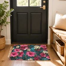 1pc, Floral Pattern Printed Diatomaceous Earth Kitchen Mat, Absorbent Kitchen Floor Mat, Kitchen Rug, Long Strip Foot Mat, Sink Front Mat, Suitable For Kitchen, Bathroom, Entryway, Hallway, Laundry Room And Home Decor - Multicolor - View 10